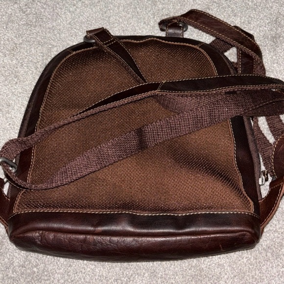 Jack George Voyager Convertible Dark Brown Leather Crossbody Bag Backpack - Picture 7 of 7